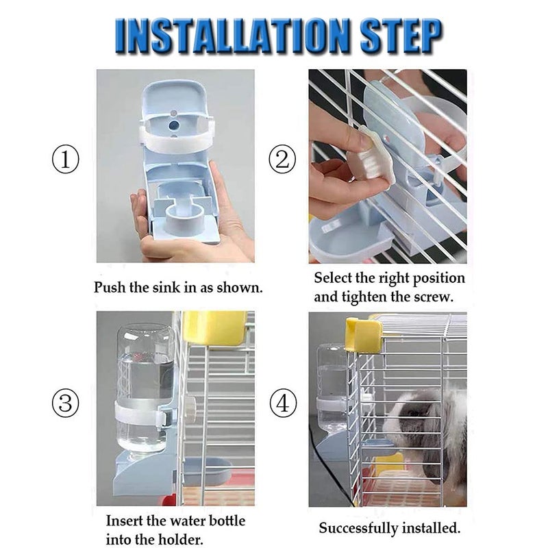 Oncpcare 17oz Rabbit Water Bottle, Guinea Pig Water Bottle, Hanging Automatic Small Animal Bowl for Bunny Chinchilla Hedgehog Ferret Hamster - Image 5